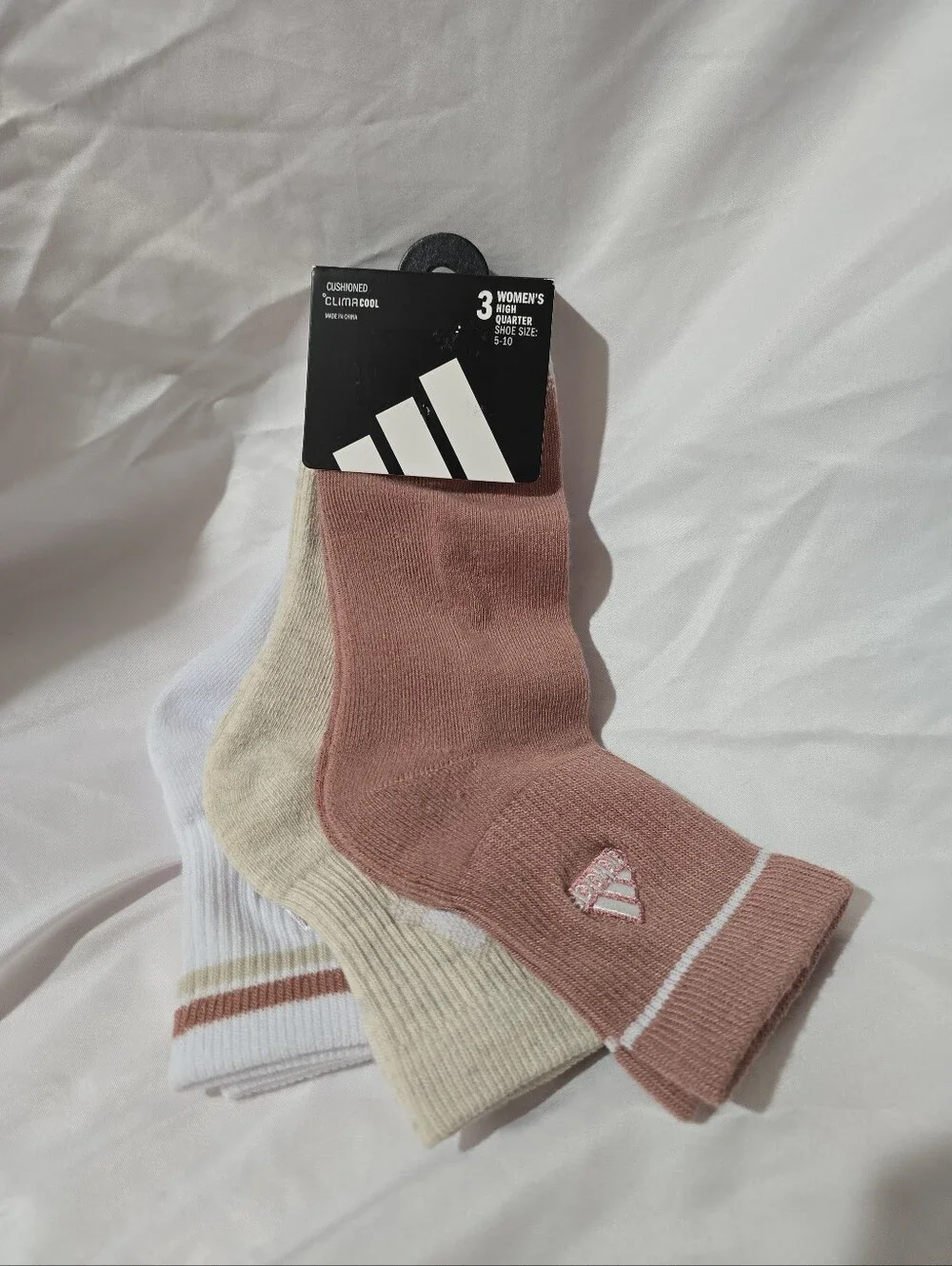 NWT Adidas Women's Cushioned Climacool High Quarter Semi Ribbed Socks 3 Pack